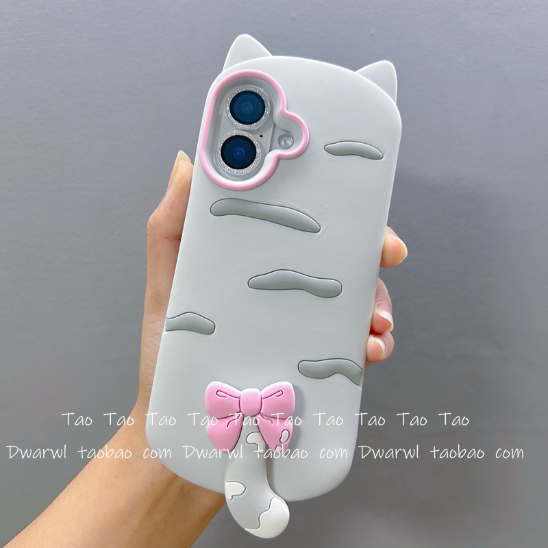 超萌可爱可动尾巴小猫咪手机壳