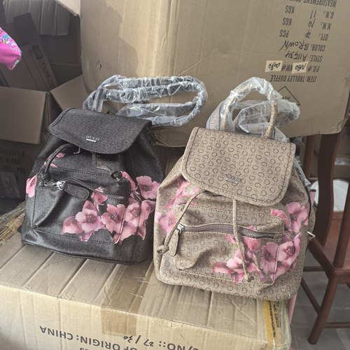 处理库存出口外贸原单欧美双肩背包女士印花休闲旅行翻盖抽绳背包