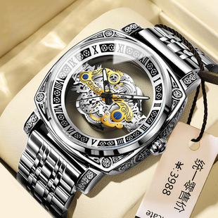 Vintage carved watch men's hollow waterproof fashion luminou