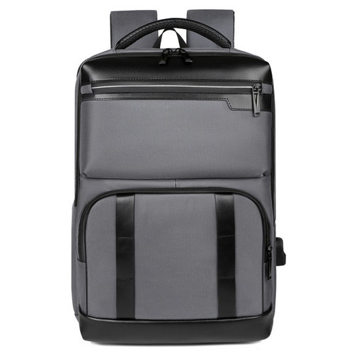 Men's Business Travel Bag Leather Double Shoulder Expandable