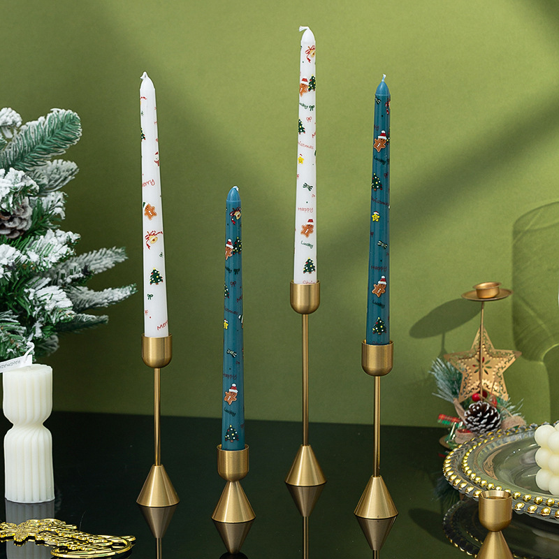 Christmas decoration handmade soy wax printed candle stick d