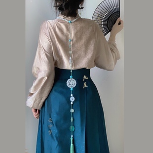 [一盏寒山]长背云流苏璎珞阿富汗玉岫玉古法琉璃原创云中梦长歌