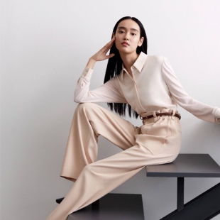 OVV秋冬质感进口三醋酸面料高腰阔腿裤 国内代购现货