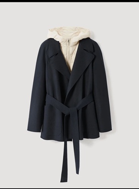 【白鹅绒羽绒服】OVV秋冬热卖女装翻领带帽两件套羽绒服