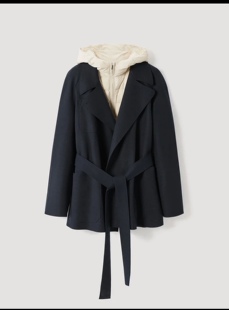 【白鹅绒羽绒服】OVV秋冬热卖女装翻领带帽两件套羽绒服