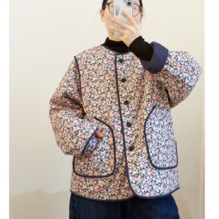 有叙原创/汉麻棉&纯棉印花3M新雪丽夹棉双面穿棉袄上衣【花簇簇】