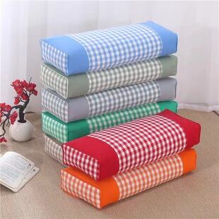 纯棉粗布成人方形枕芯荞麦壳儿童枕头颈椎柏籽壳枕套枕芯套学生枕