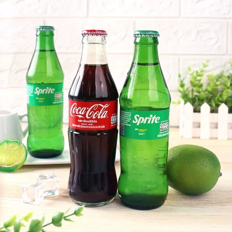 泰国进口可口可乐玻璃瓶可乐青柠檬味Sprite原味怀旧饮料250ml