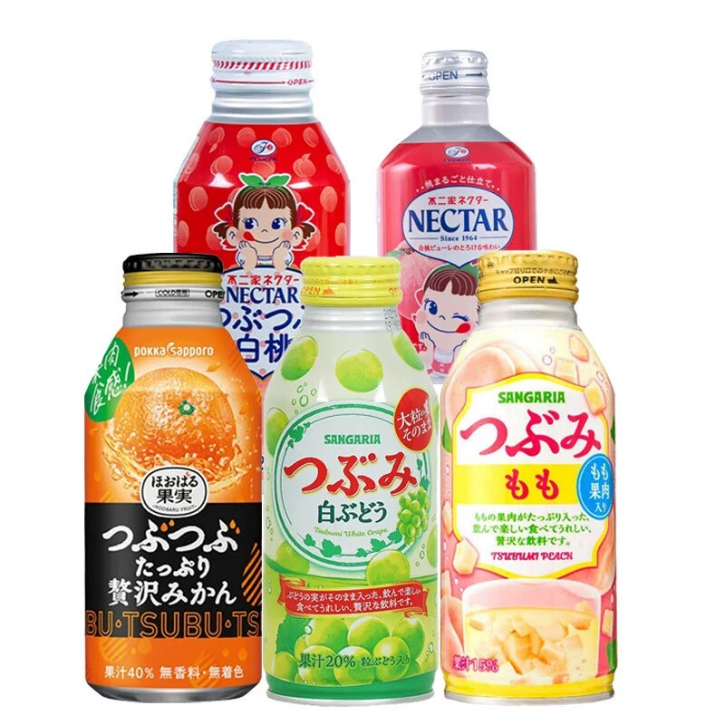 多口味日本三佳利不二家百佳白葡萄紫葡萄橘子提子汁果汁图片