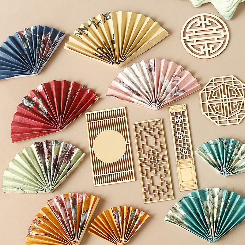 网红烘焙蛋糕装饰国潮风新中式古风扇子折扇木质屏风生日插件装扮,节庆用品/礼品,节日装扮用品,淘宝优惠券,粉丝福利购,淘宝优惠卷
