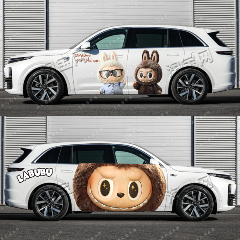 拉布布labubu车贴个性划痕装饰贴