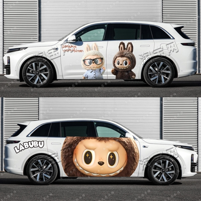 拉布布labubu车贴个性划痕装饰贴