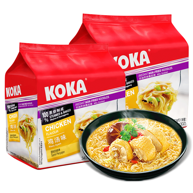 KOKA非油方便面炸鸡汤番茄面