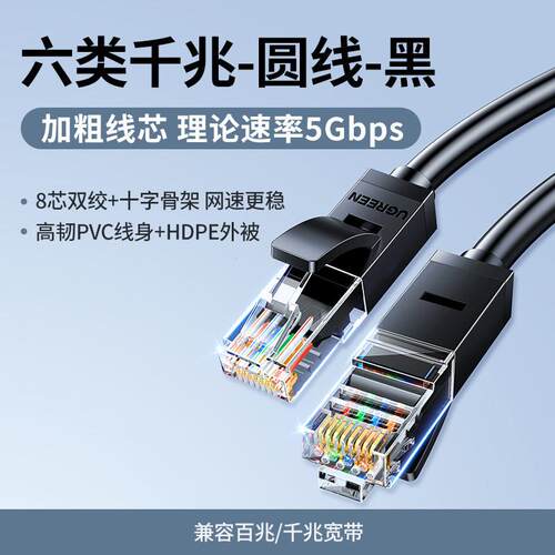 正品网线家用高速6六类千兆10室内外20电脑宽带30扁平网络50米m超