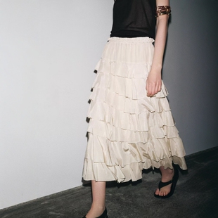 饰堆堆效果蛋糕迷笛半身裙3118209 叠层装 714 女装 ZA外贸出口新品