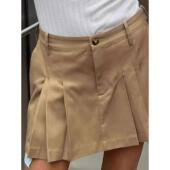 ZA外贸出口新品 都市休闲风褶皱纯色短裙迷笛半身裙2157021 756