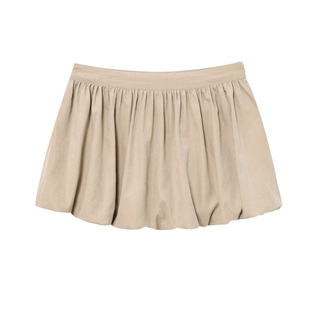 2993921 伐木风休闲百褶蓬蓬灯笼迷你裙女 711 美式 ZA外贸出口新款