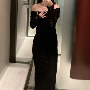 连衣裙4661251 一字肩纯欲蕾丝性感抹胸式 ZA外贸出口女装 法式