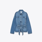 ZA外贸出口新品 443 8197072 宽松版 型可收腰配腰带牛仔夹克外套女