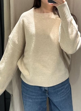 ZA外贸出口女装新品多色选基本款柔软平针圆领长袖针织衫2142161