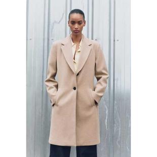 大衣外套女8073259 绒面质感软质翻领长袖 ZA外贸出口秋冬新品 女装