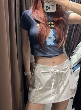 ZA外贸出口女装美式辣妹风休闲系带大口袋工装裙裤4391504 251