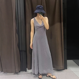 ZA外贸出口女装 饰甜美波点迷笛连衣裙2590884 荡领设计系带装