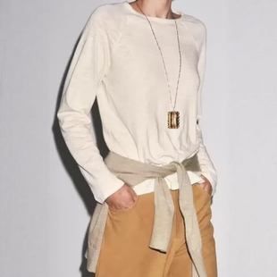 T恤打底长袖 ZA外贸出口女装 纯棉质插肩袖 基础款 0858456 秋冬新品