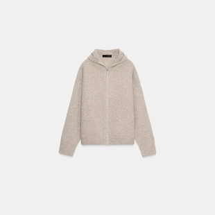 ZA外贸出口简约素面平针高级感软质舒适卫衣式 5755132 连帽外套女