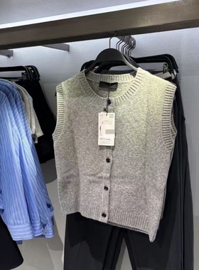 ZA外贸出口女装新款基础款灰色圆领柔软针织背心马甲5536151