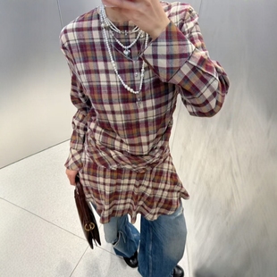 饰格子迷你连衣裙9632152 收腰叠层装 ZA外贸出口女装 秋冬新款