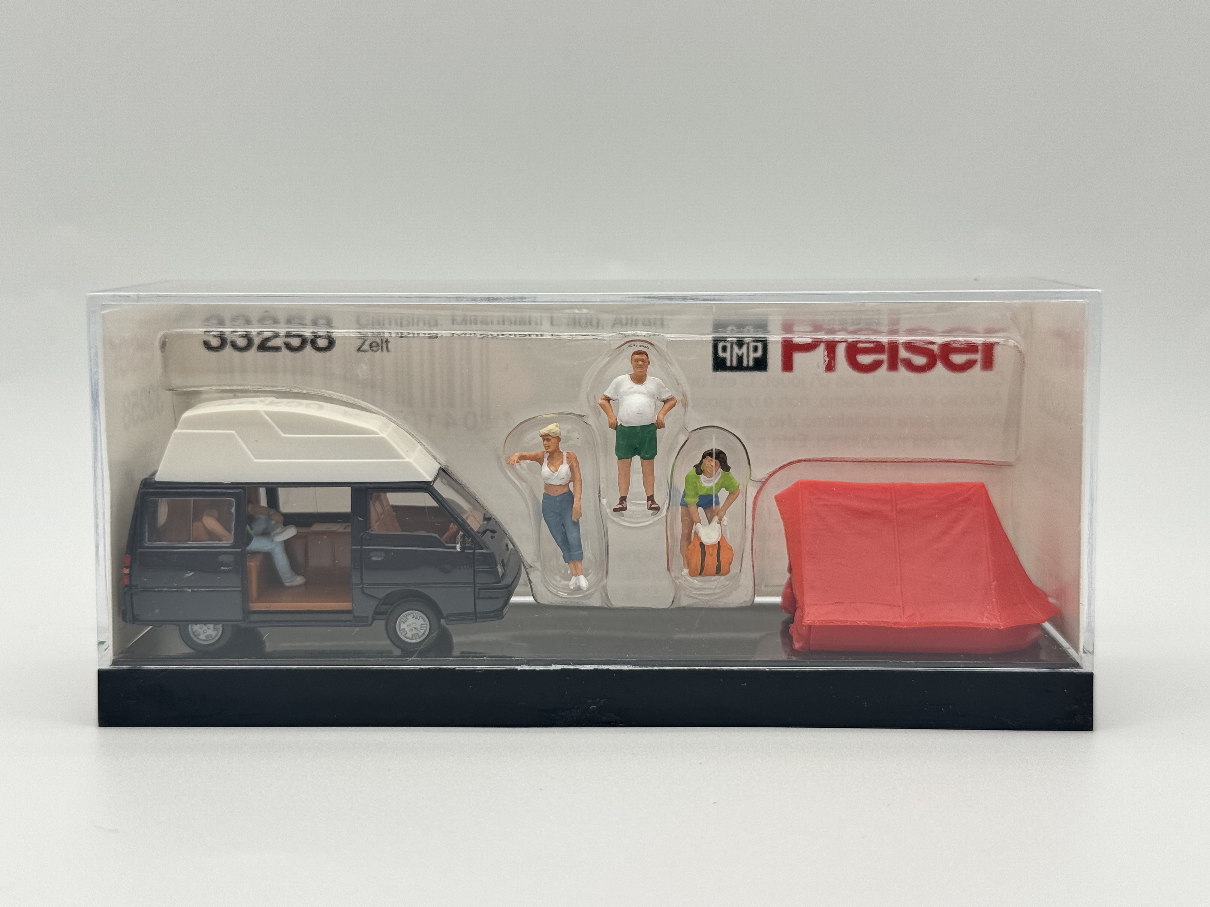 preiser小人微缩微距场景模型1:87HO微观小人道具33258露营车帐篷