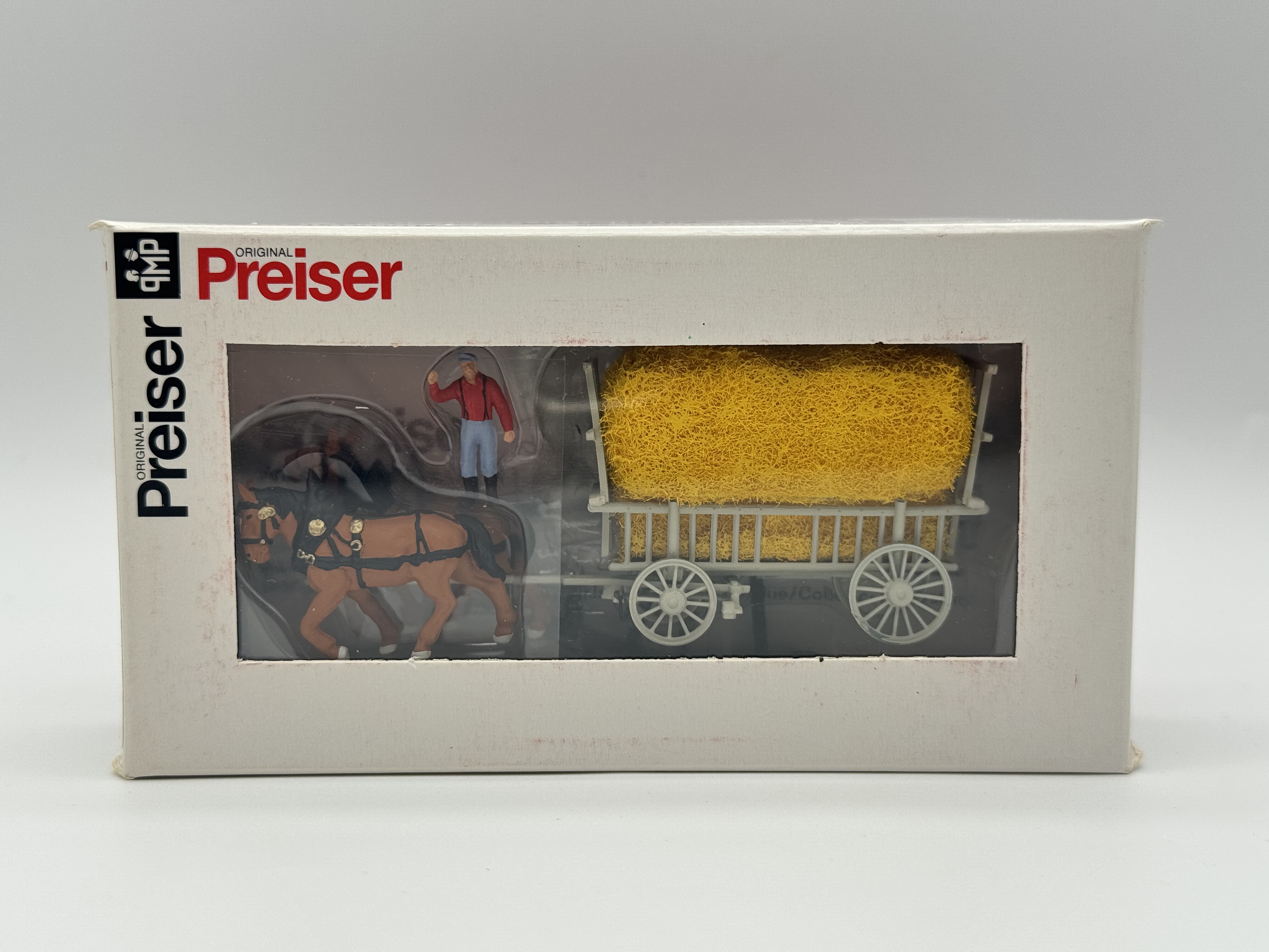 preiser小人微缩微距场景模型1:87HO微观小人道具30477 稻草马车