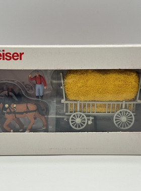 preiser小人微缩微距场景模型1:87HO微观小人道具30477 稻草马车