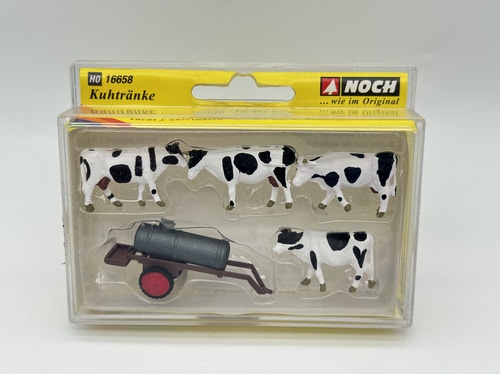 NOCH 微缩微距场景模型1:87HO微观小人道具 16658 奶牛 牧场奶罐