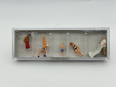 preiser 1:87比例微缩场景人偶模型微距摄影小人10694沙滩度假人