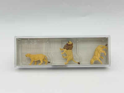 preiser 1:87比例微缩场景动物模型微距摄影 20379 狮子 非洲雄狮