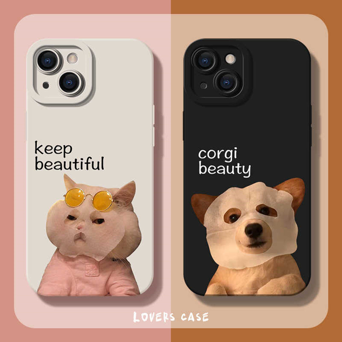 面膜小狗卡通可爱苹果手机壳硅胶保护套情侣装适用iPhone17/16/15promax/14plus女13/12/11p/xr/xs个性创意女