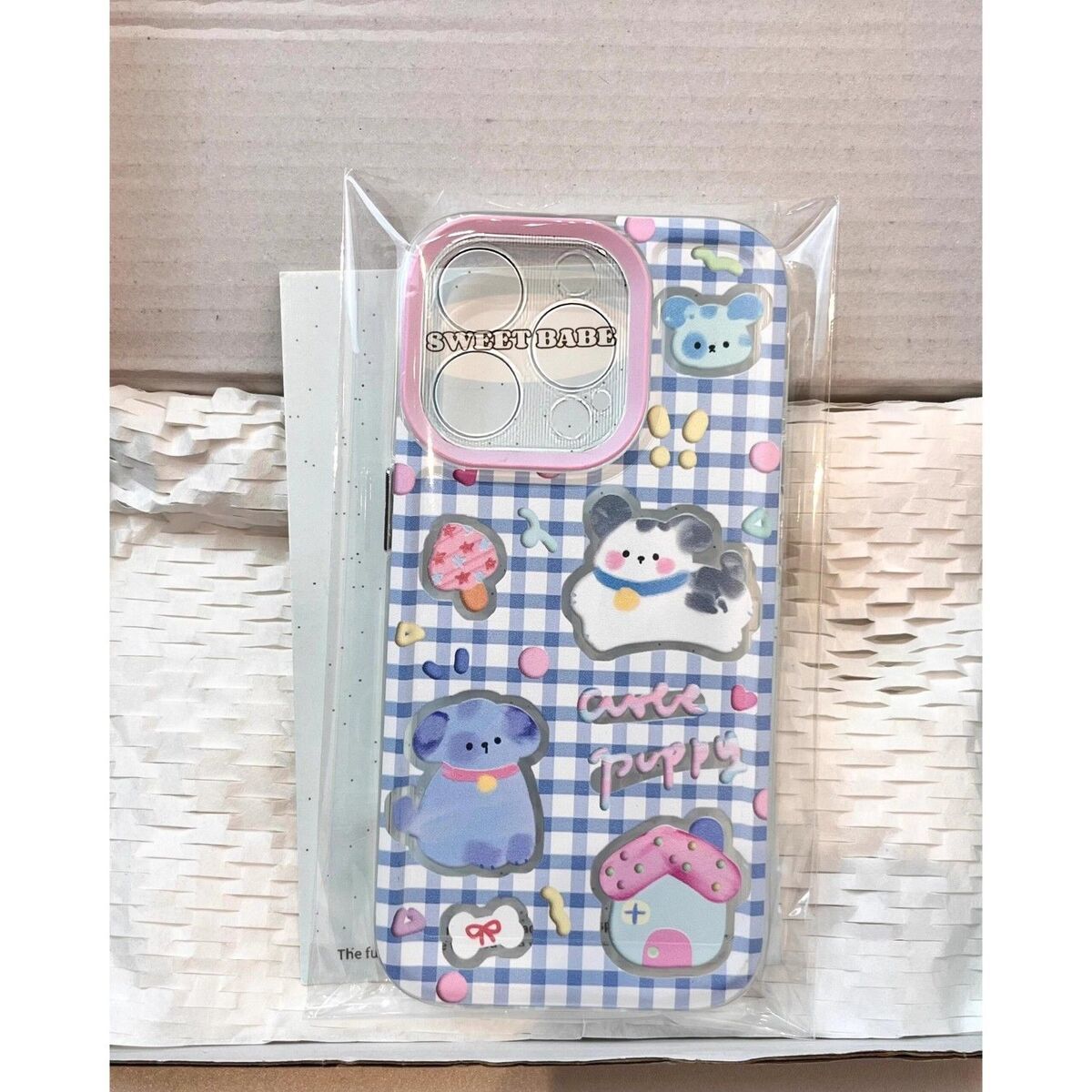 卡通可爱风小狗格子手机壳iPhone透明软壳萌系少女适用苹果17/16e/15promax/14plus/13mini/12/11pro/xr/xs/8