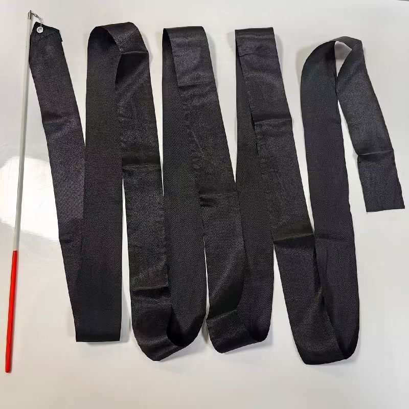 白色黑色舞蹈彩带彩带体操儿童