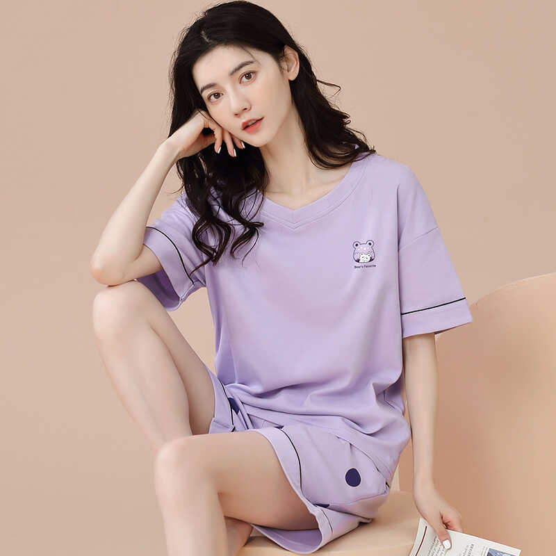 短裤夏款两件套装100%全棉家居服