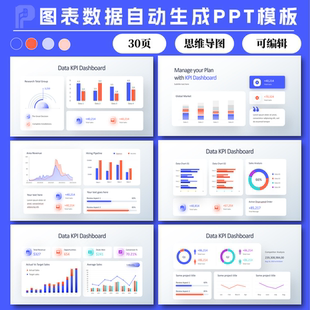 嵌入式EXCEL图表修改数据自动生成PPT模板