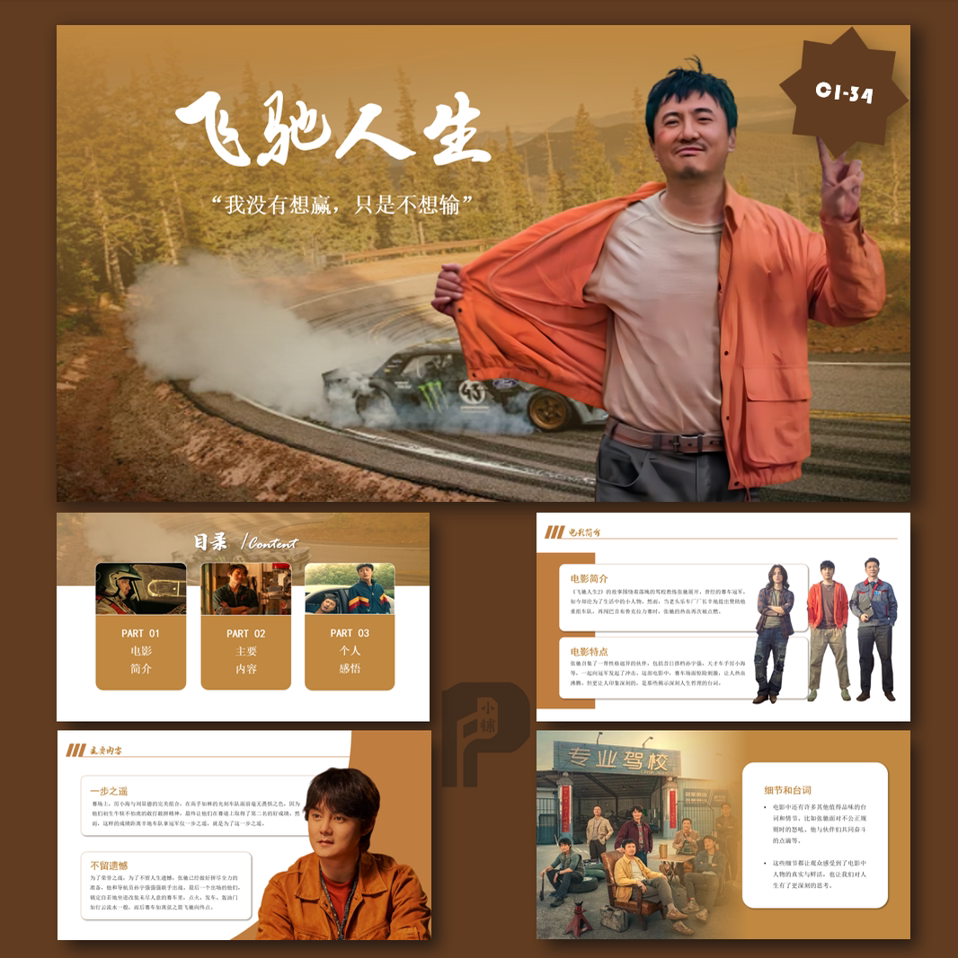 【飞驰人生2】经典影视作品赏析内容分析PPT模板