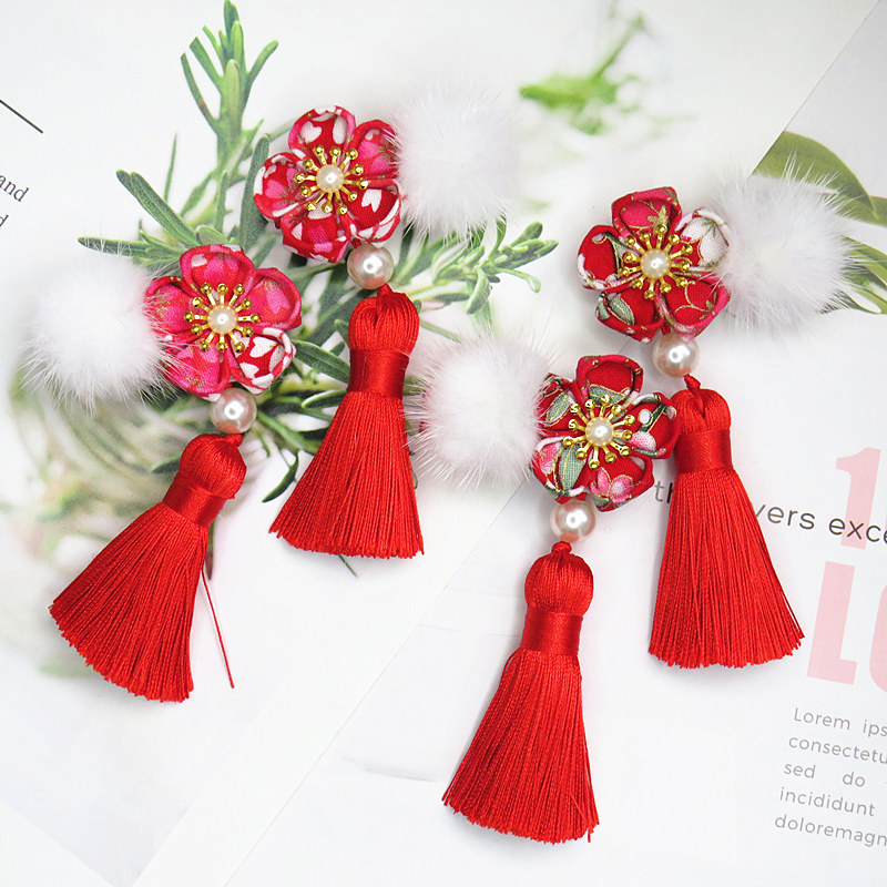 儿童新年流苏发夹女童汉服中国风头饰宝宝过年喜庆拜年发卡和风夹,童装/婴儿装/亲子装,发饰,淘宝优惠券,粉丝福利购,淘宝优惠卷