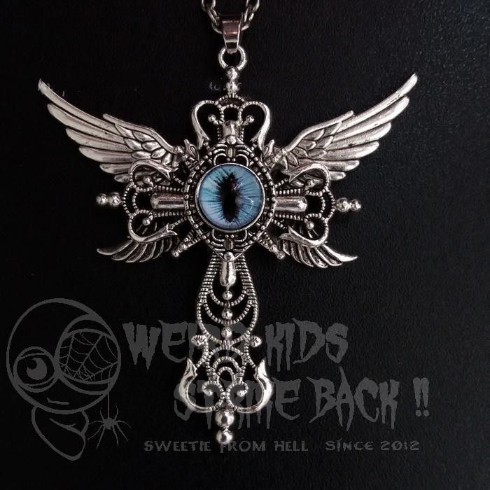 哥特恶魔亚文化十字架颈链项链