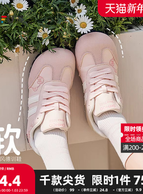 三福低帮板鞋女秋季学院运动风蝴蝶结撞色大头歪头女鞋839631