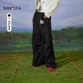 子女装 三福休闲裤 520376 数字图案飘带装 饰阔腿裤 2026春季 美式