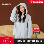 子套装 三福冬季 带帽英文外套裤 休闲运动风宽松两件套514392