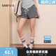 立体假口袋加宽腰头短裤 甜酷个性 女514943 沙滩裤 三福美高热裤