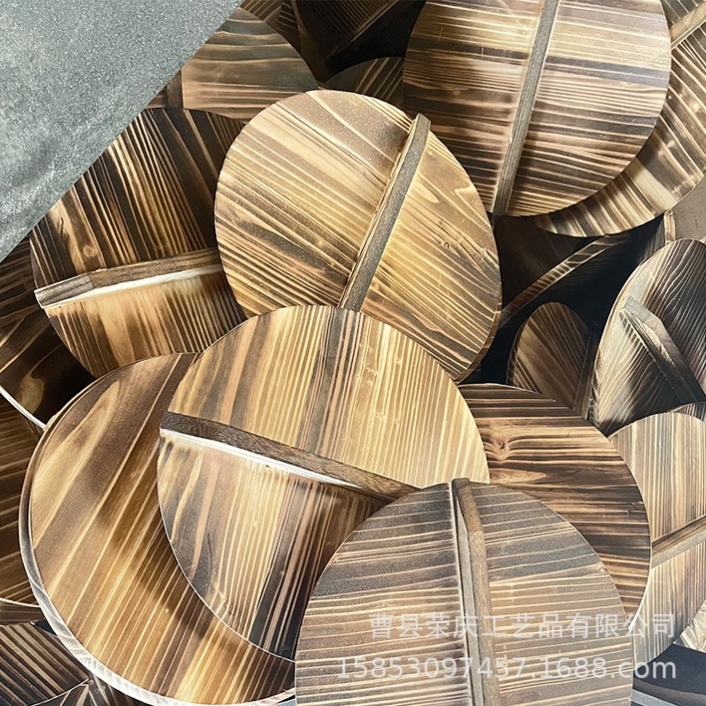 36cm锅盖纯木茶壶商用蒸笼全实木头盖厨房实木头炒锅盖环保中式